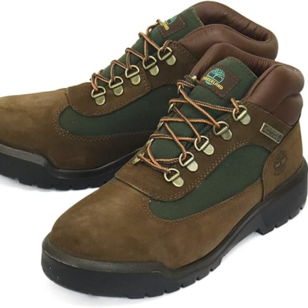 TIMBERLAND MEN'S FIELD BOOT WP L/F MID BOOT DARK BROWN NUBUCK A18A6-D47